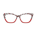 Red Leopard Print Pattern Glasses Toppers #8992845969