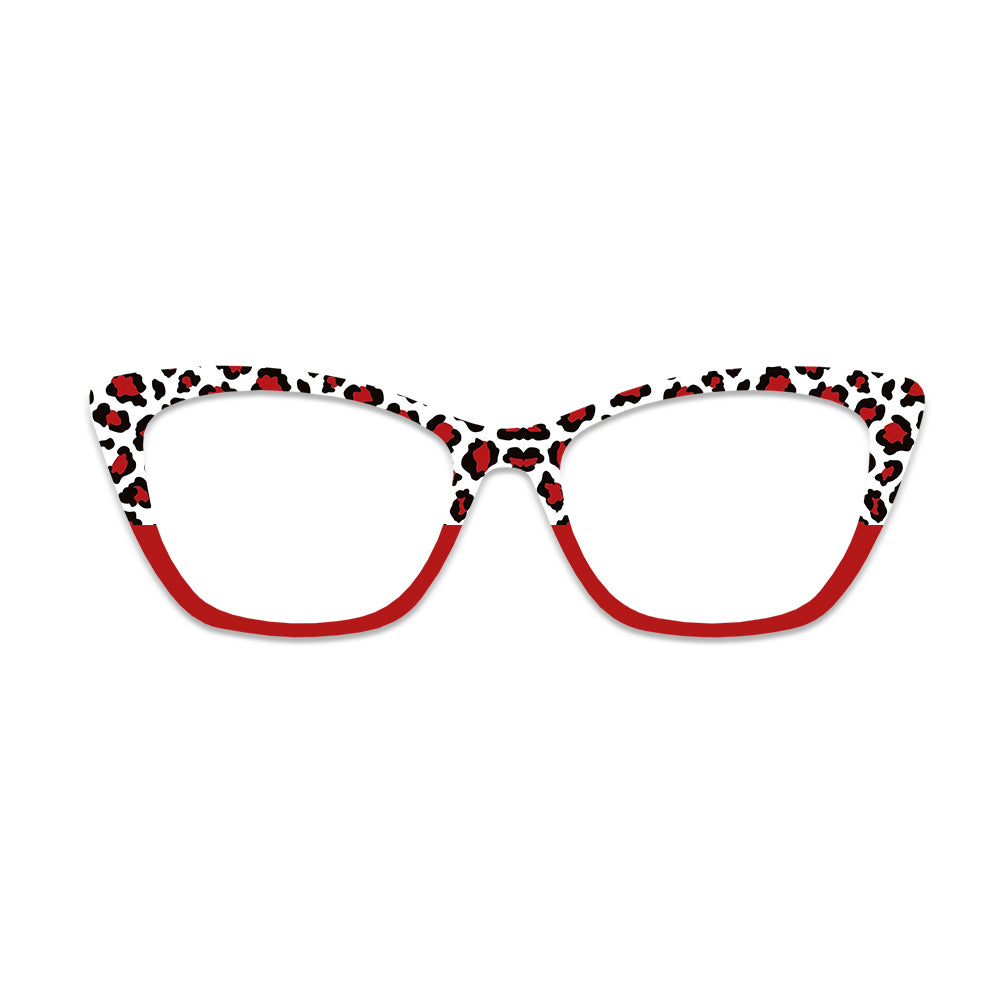 Red Leopard Print Pattern Glasses Toppers #8992845969