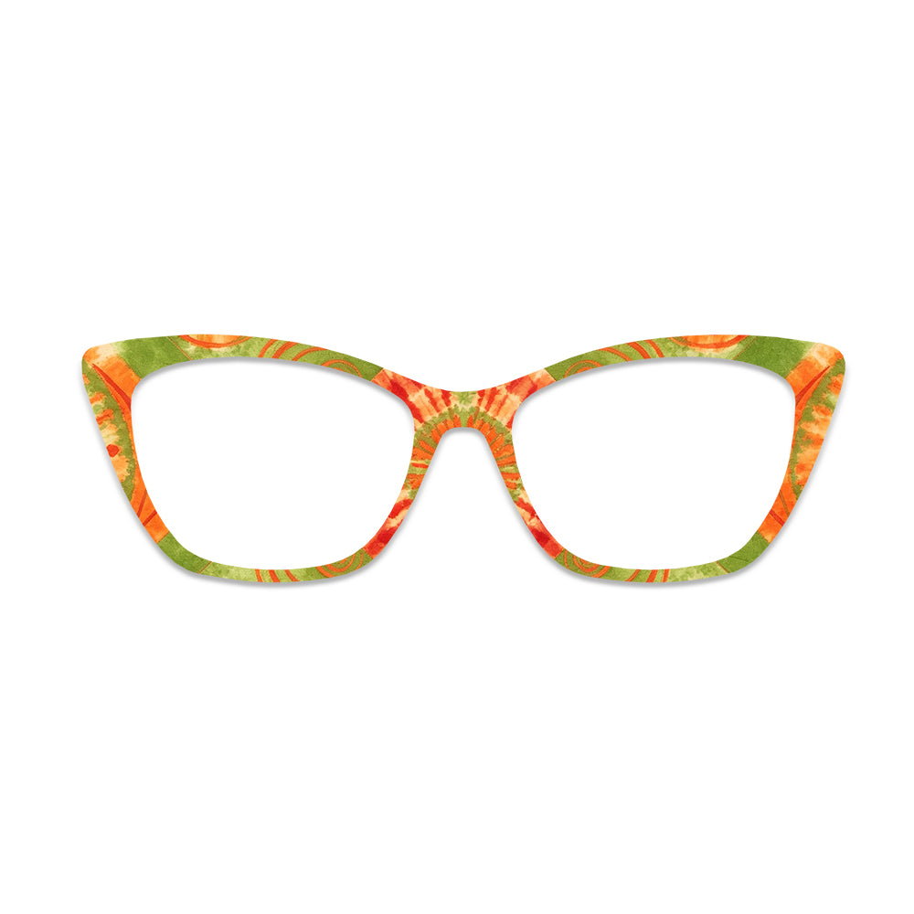Orange Green Tie Dye Glasses Toppers #1110615411