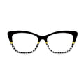 Black Gold Diagonal Stripe Glasses Toppers #1942547769