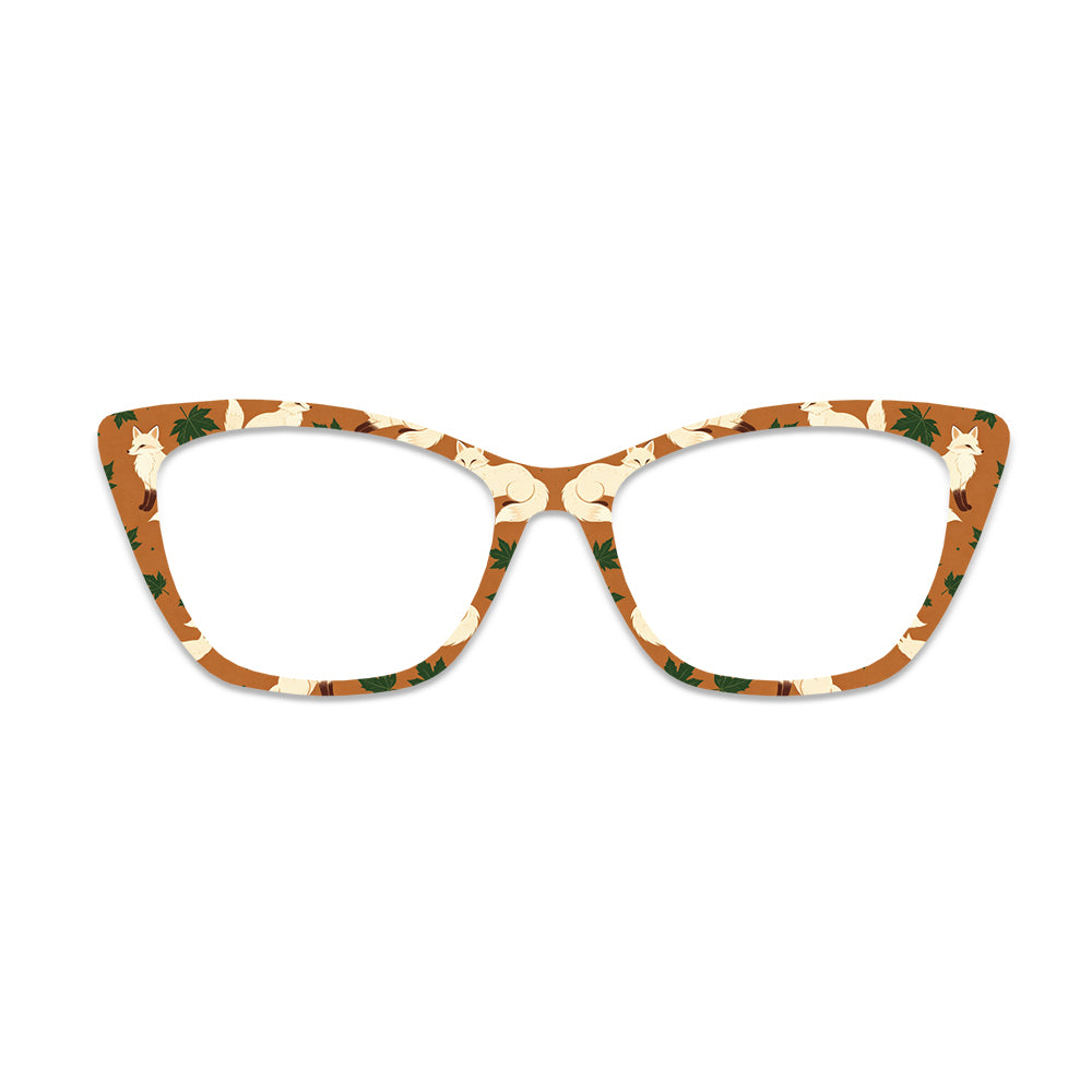 Cute Fox Leaf Pattern Glasses Toppers #9045954743