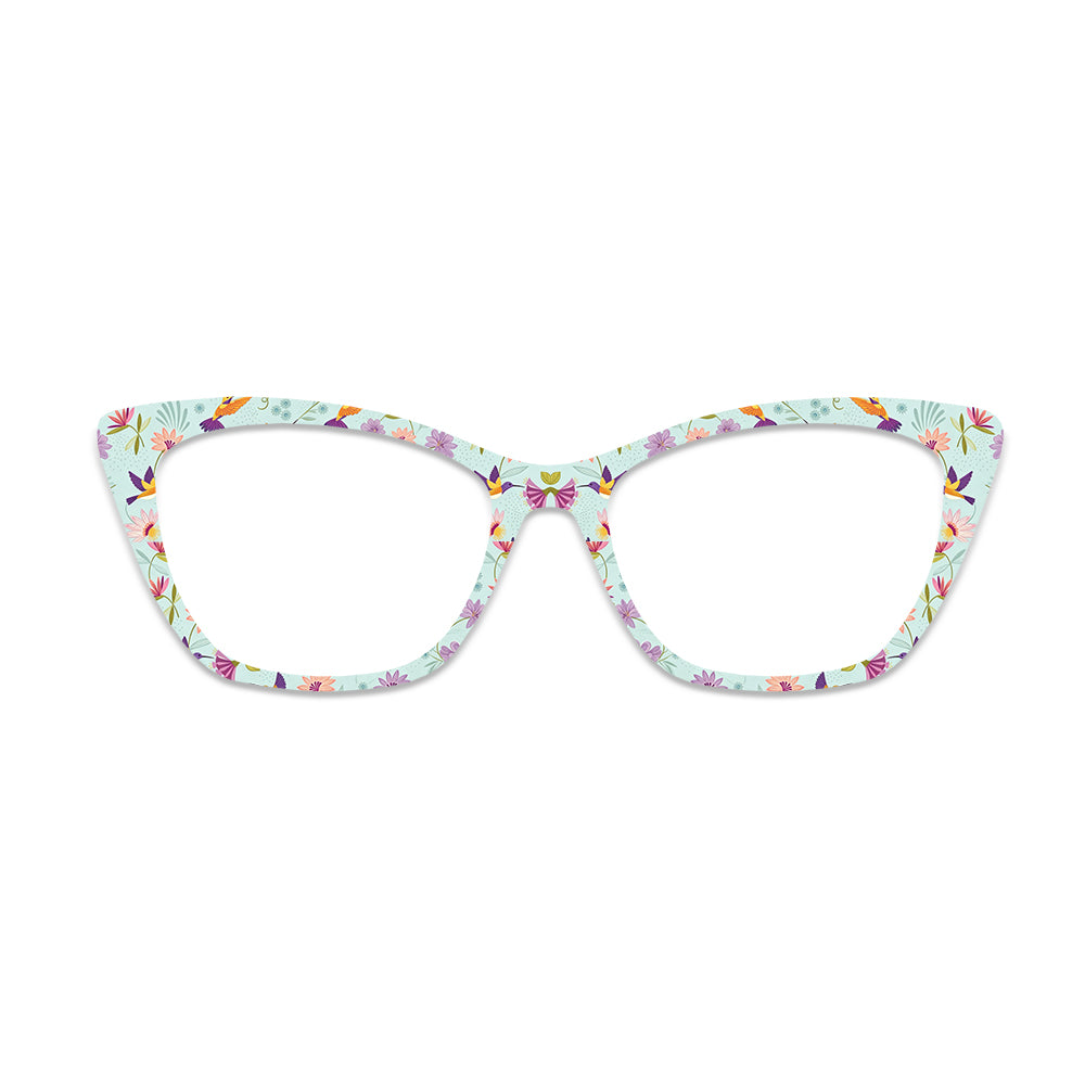Ditsy Floral Bird Pattern Glasses Toppers #9153213643