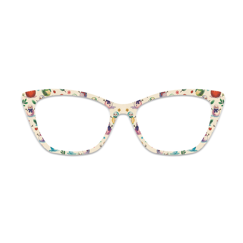 Christmas Snowman Pattern Glasses Toppers #9318559552