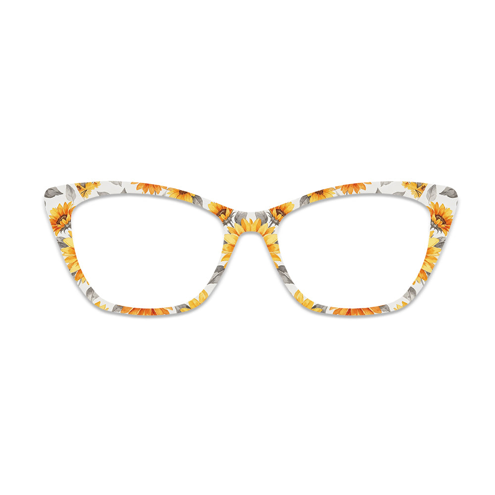 Watercolor Sunflower Pattern Glasses Toppers #9375770338