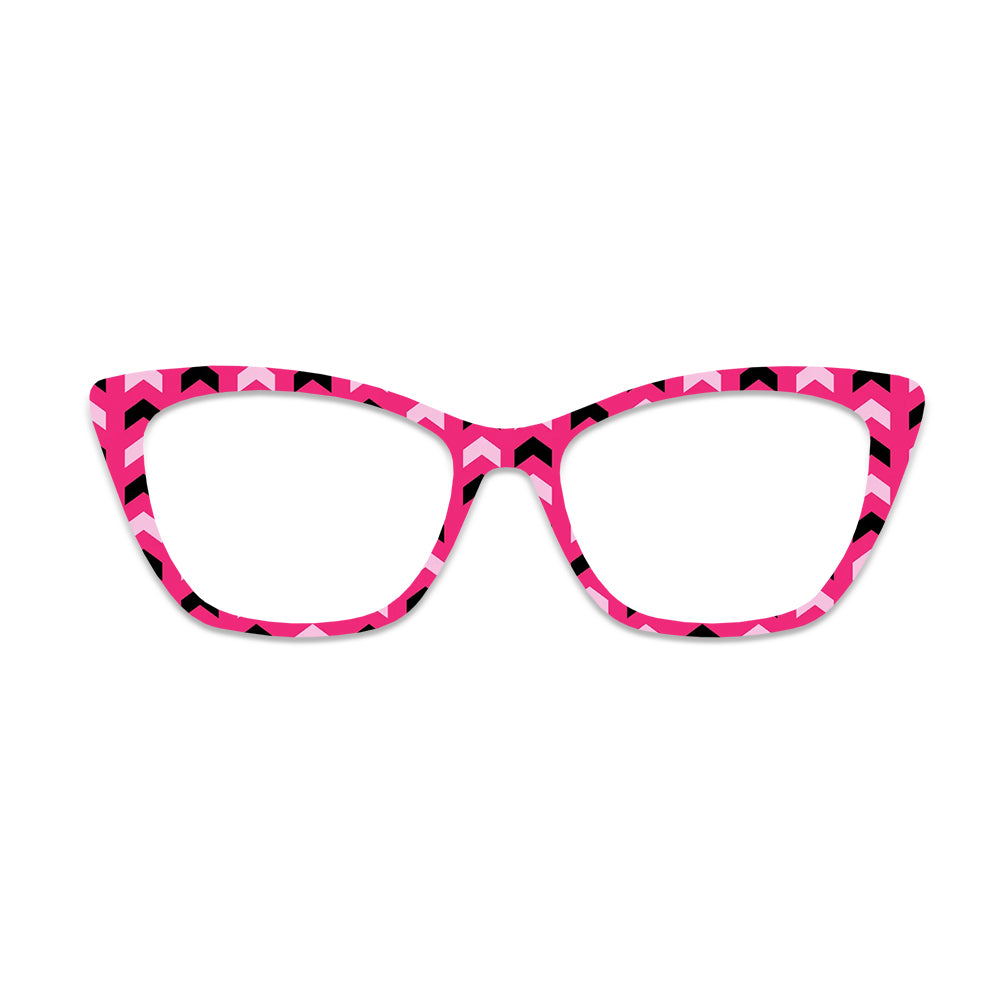 Pink Chevron Pattern Glasses Toppers #9462633062