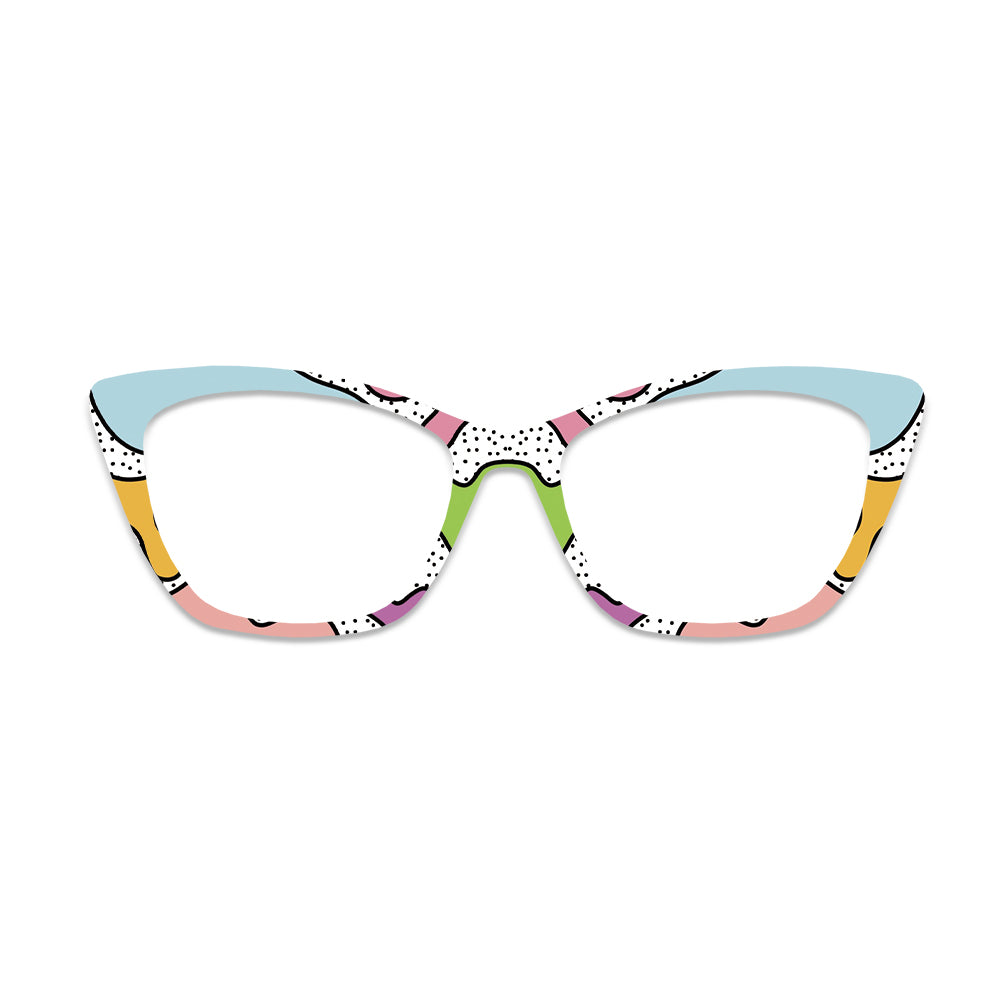 Pastel Color Block Pattern Glasses Toppers #9478118892