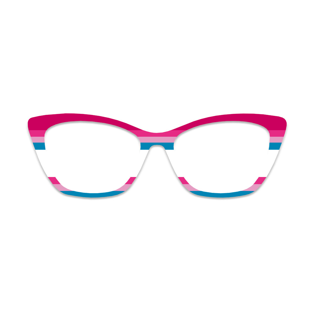 Color Block Stripe Pattern Glasses Toppers #9576864727