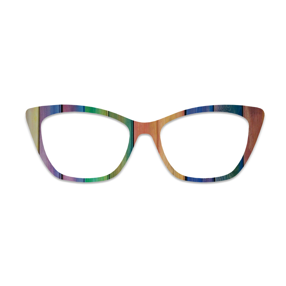 Rainbow Wood Grain Glasses Toppers #2776363203