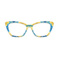 Blue Yellow Floral Pattern Glasses Toppers #9627481911