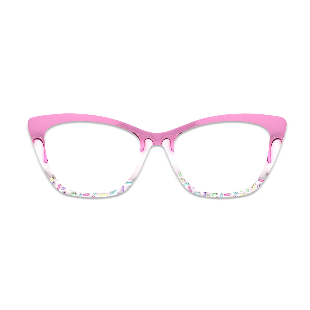 Pink Donut Sprinkles Glasses Toppers #954134937
