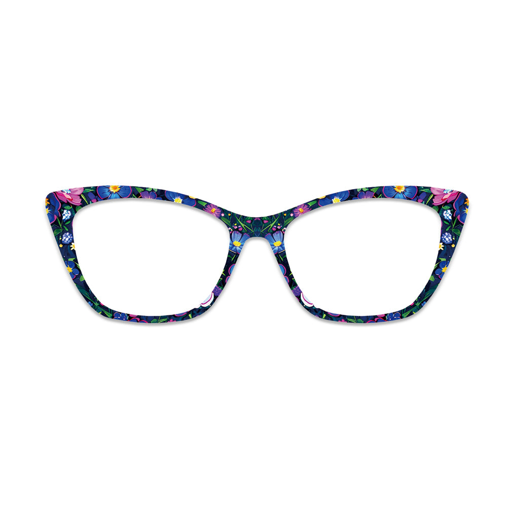 Dark Floral Pattern Glasses Toppers #9762722462