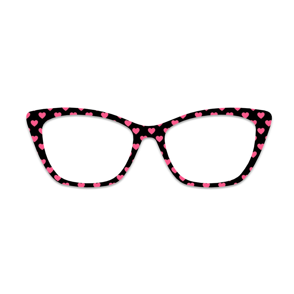 Pink Hearts Pattern Glasses Toppers #9815324887