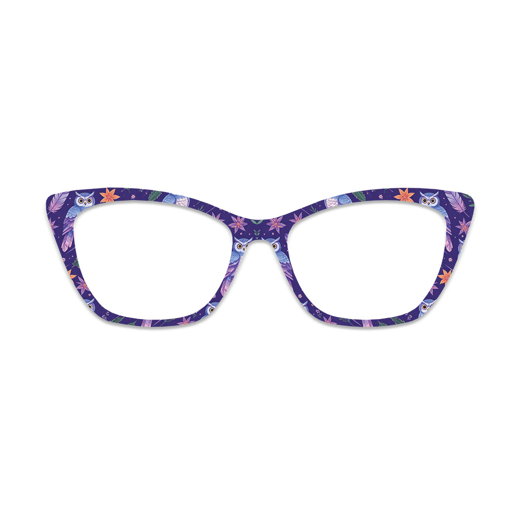 Owl Feather Floral Pattern Glasses Toppers #9834241910