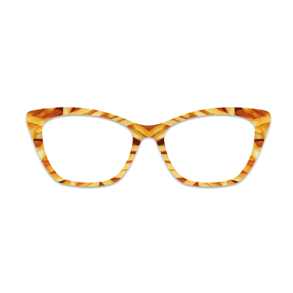 French Fries Pattern Glasses Toppers #9841226174