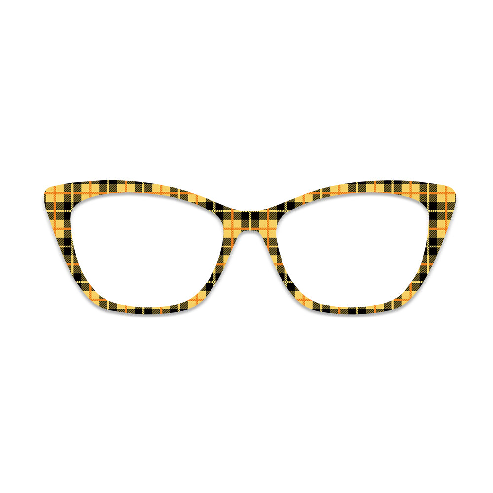 Yellow Tartan Plaid Pattern Glasses Toppers #9855895702