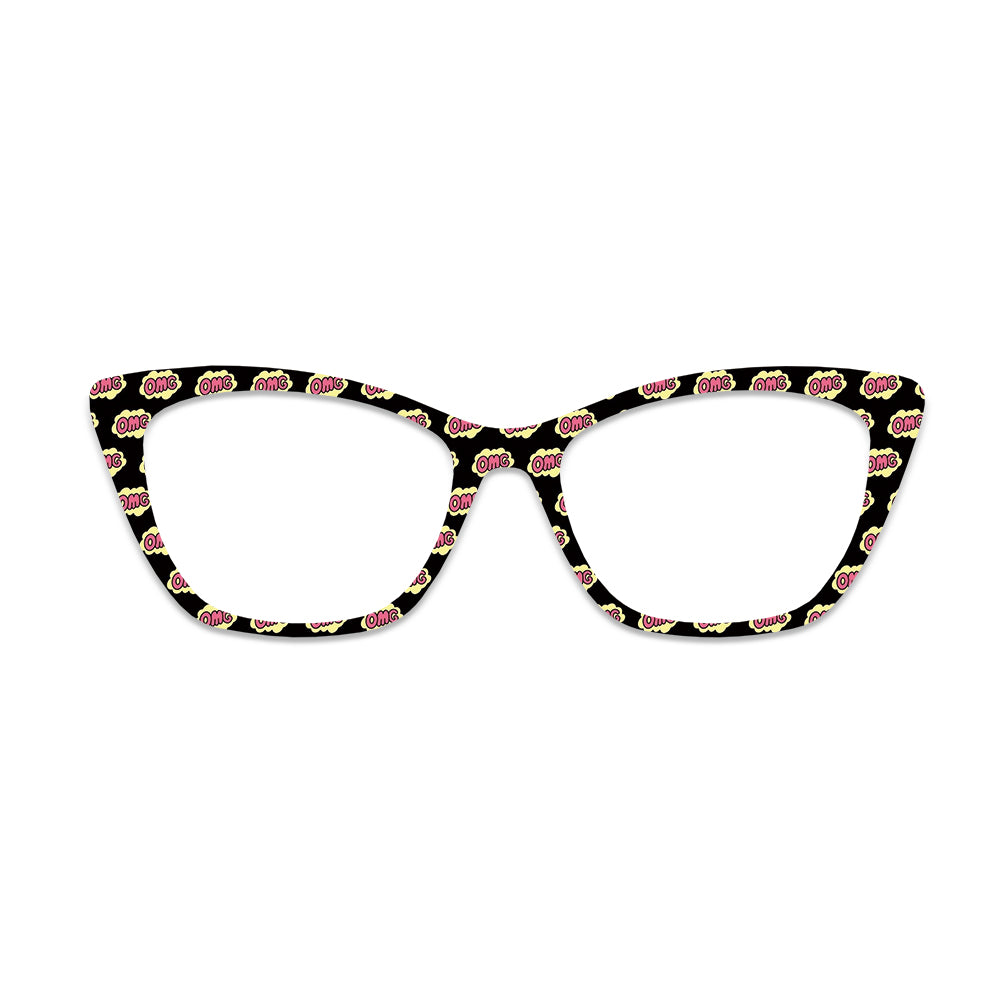 Comic OMG Speech Bubble Pattern Glasses Toppers #9946153306