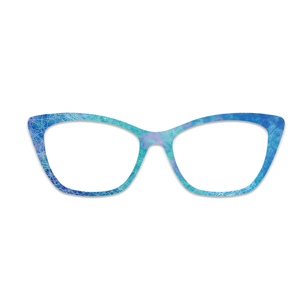 Blue Watercolor Web Pattern Glasses Toppers #9958992698