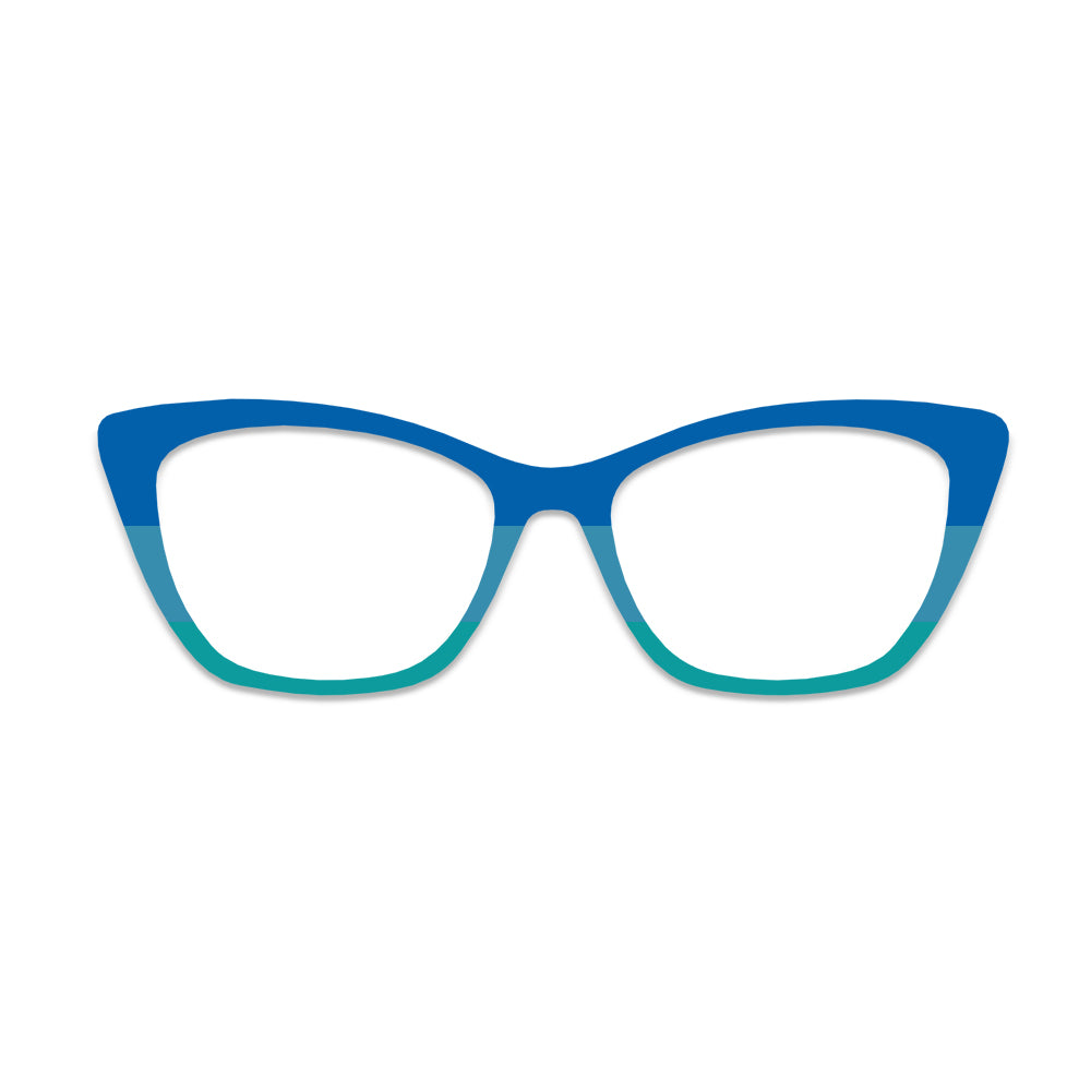 Blue Teal Gradient Pattern Glasses Toppers #5264364129
