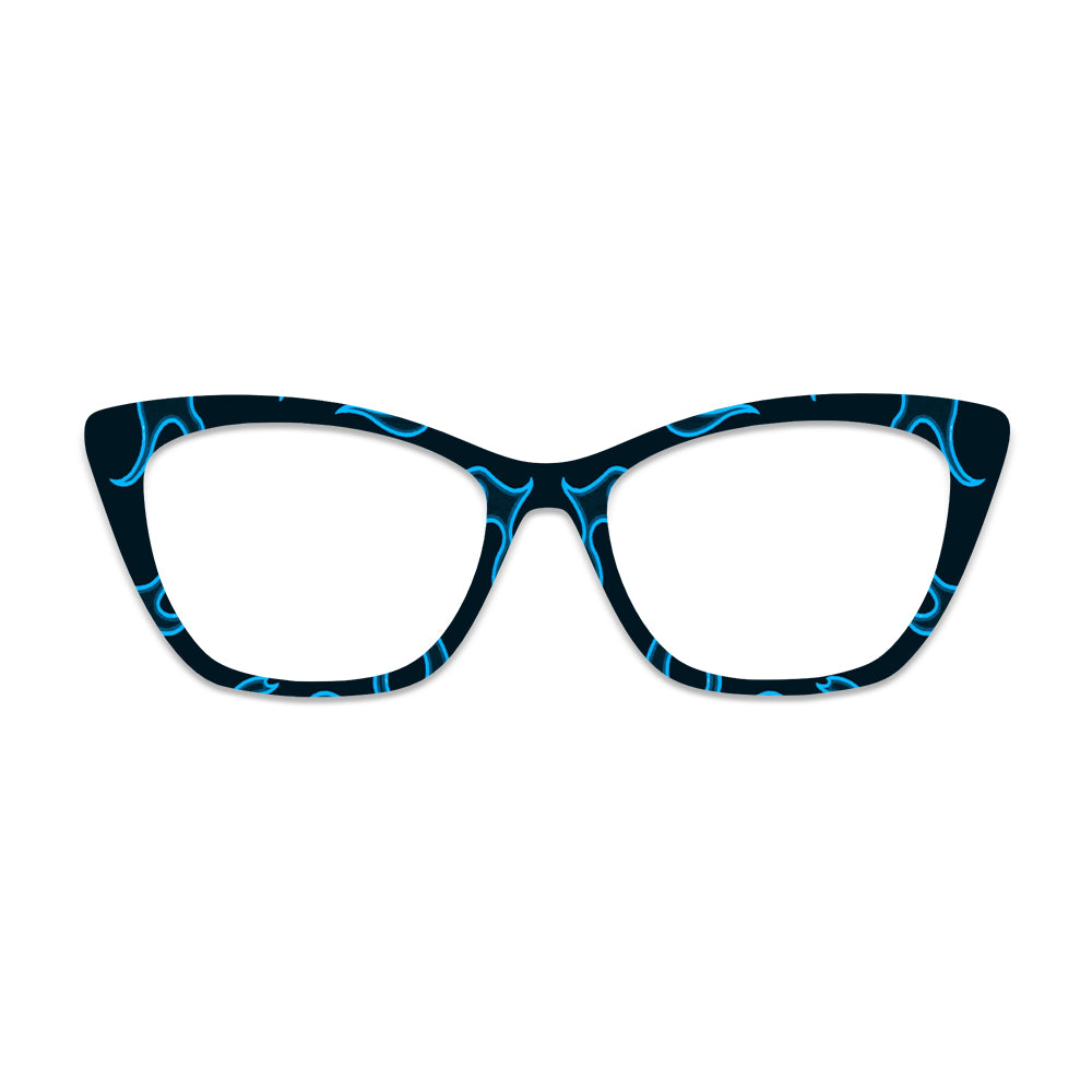 Blue Flame Pattern Glasses Toppers #5597788038