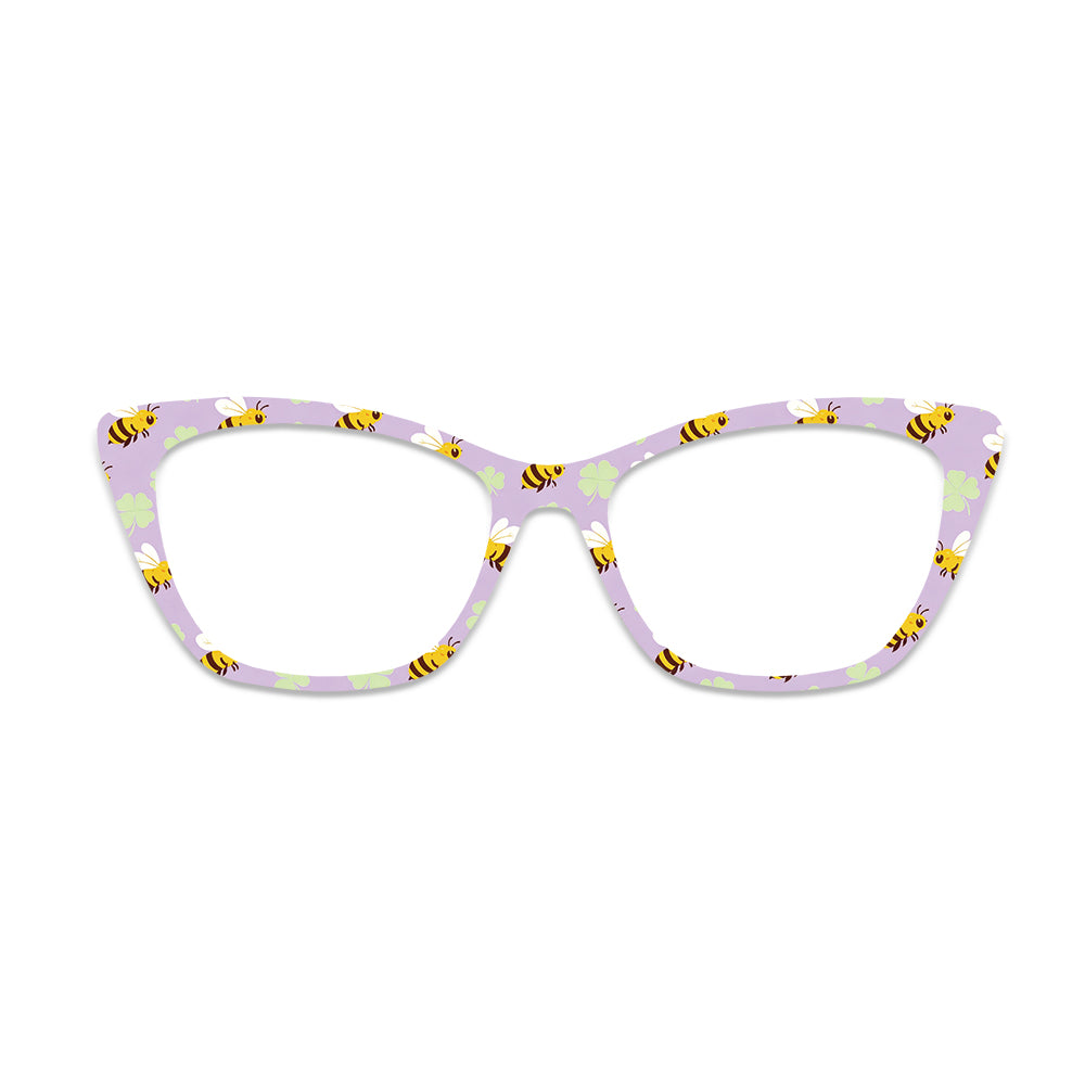 Light Purple Bee Clover Glasses Toppers #3833356965