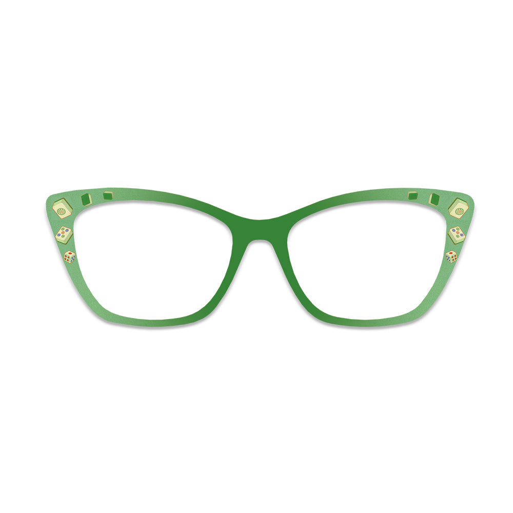 Green Mahjong Dice Glasses Toppers #7529927757