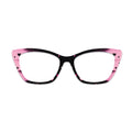 Pink Black Polka Dot Heart Glasses Toppers #5914967808