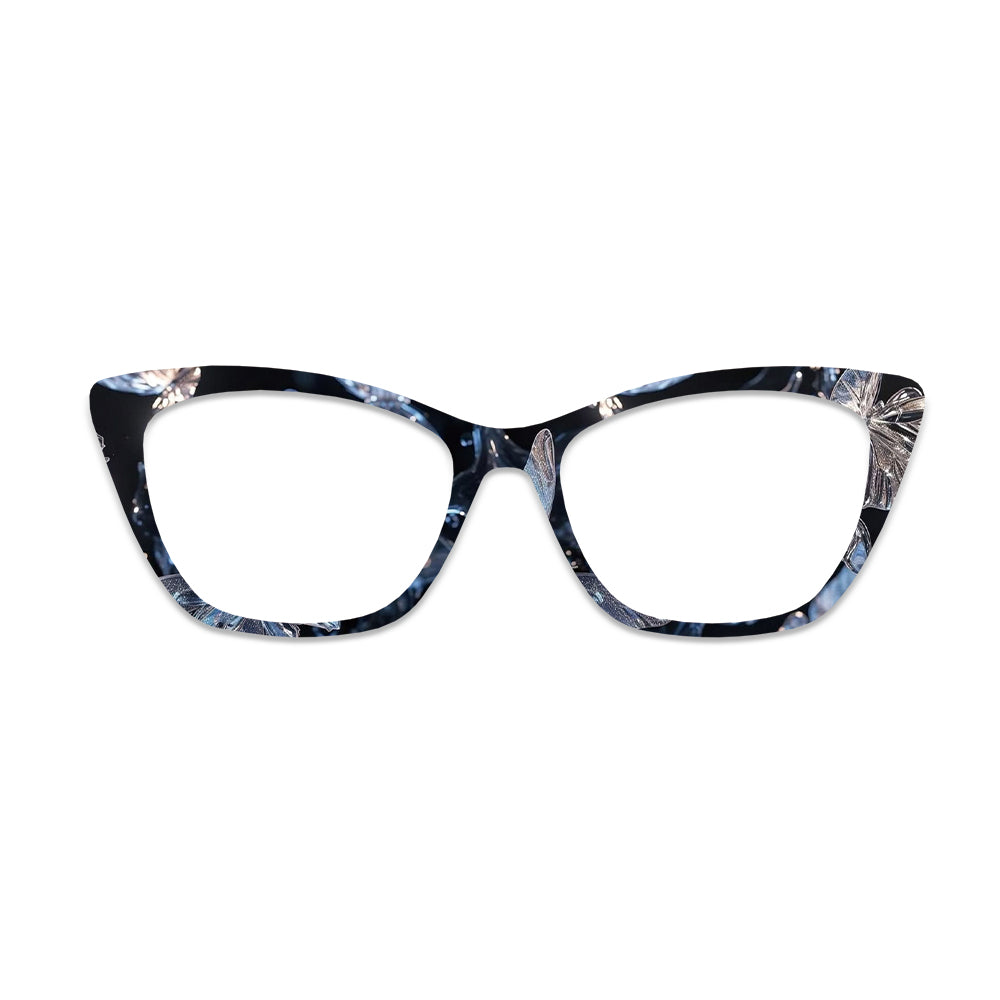 Dark Metallic Floral Glasses Toppers #3575219855