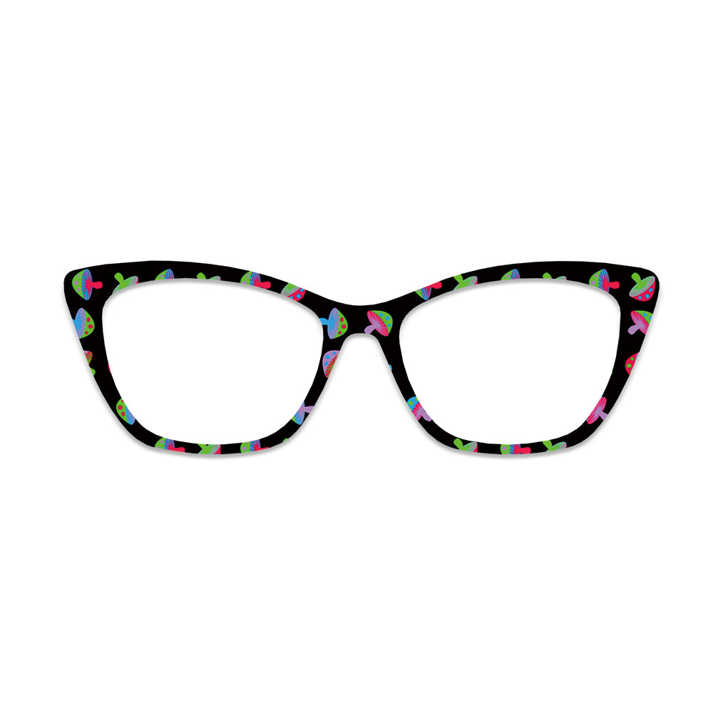 Black Base Colorful Mushroom Glasses Toppers #3965590435