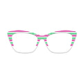 Pink Green Stripe Glasses Toppers #2253598828