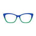 Blue Green Color Block Pattern Glasses Toppers #9192079203