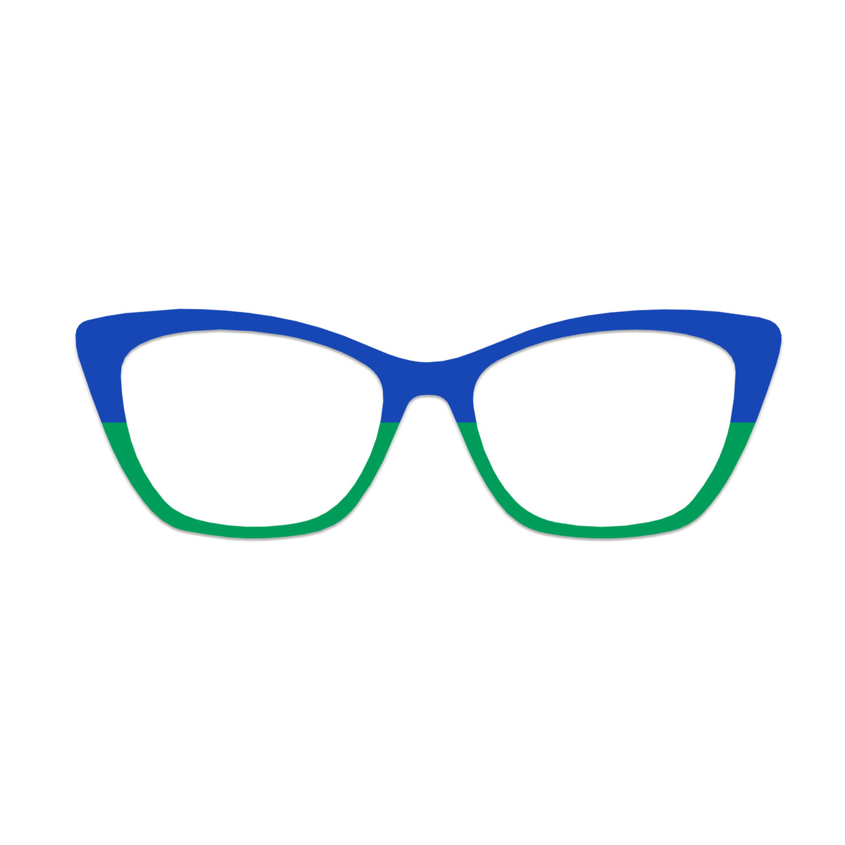 Blue Green Color Block Pattern Glasses Toppers #9192079203