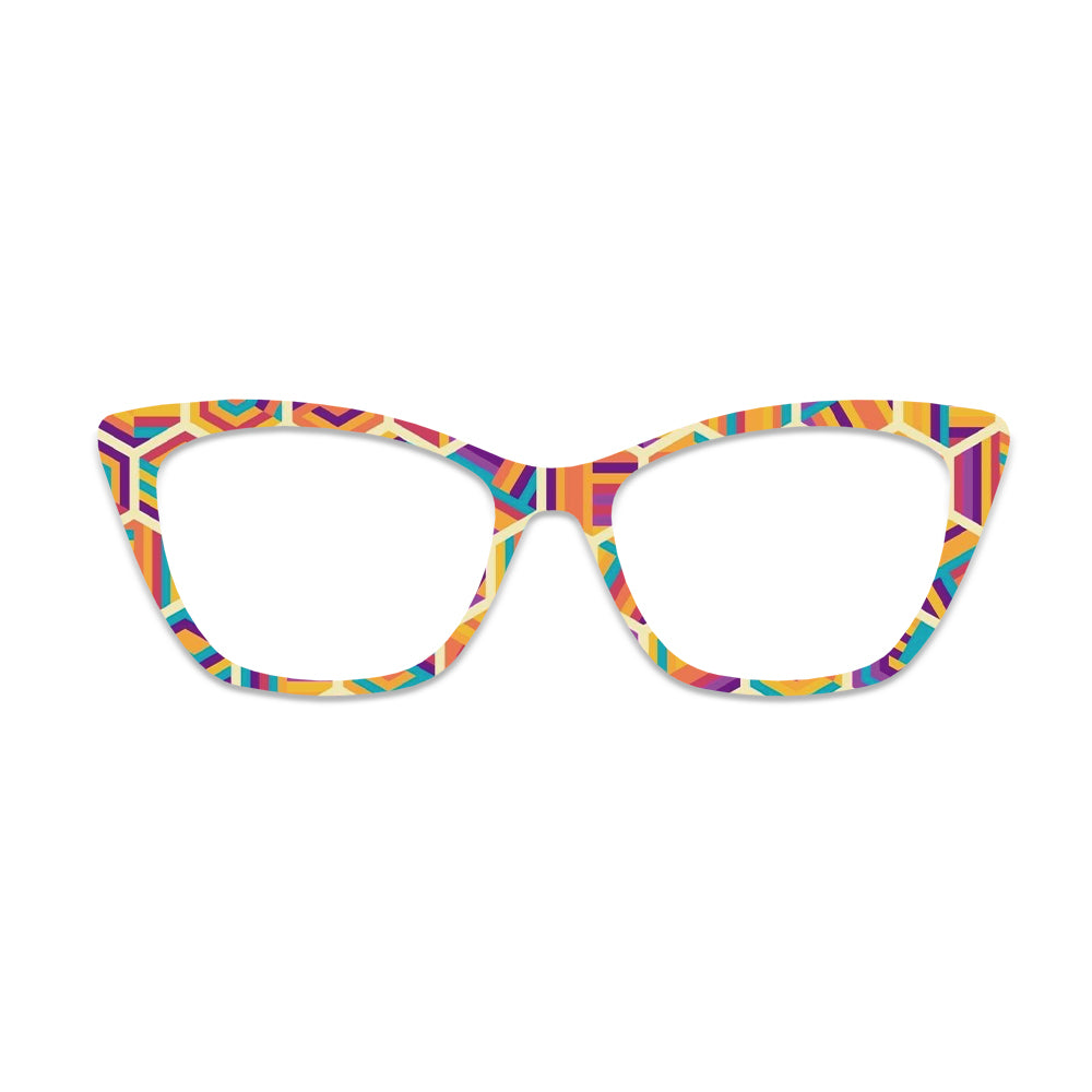 Colorful Ethnic Geometric Mosaic Glasses Toppers #8061136021
