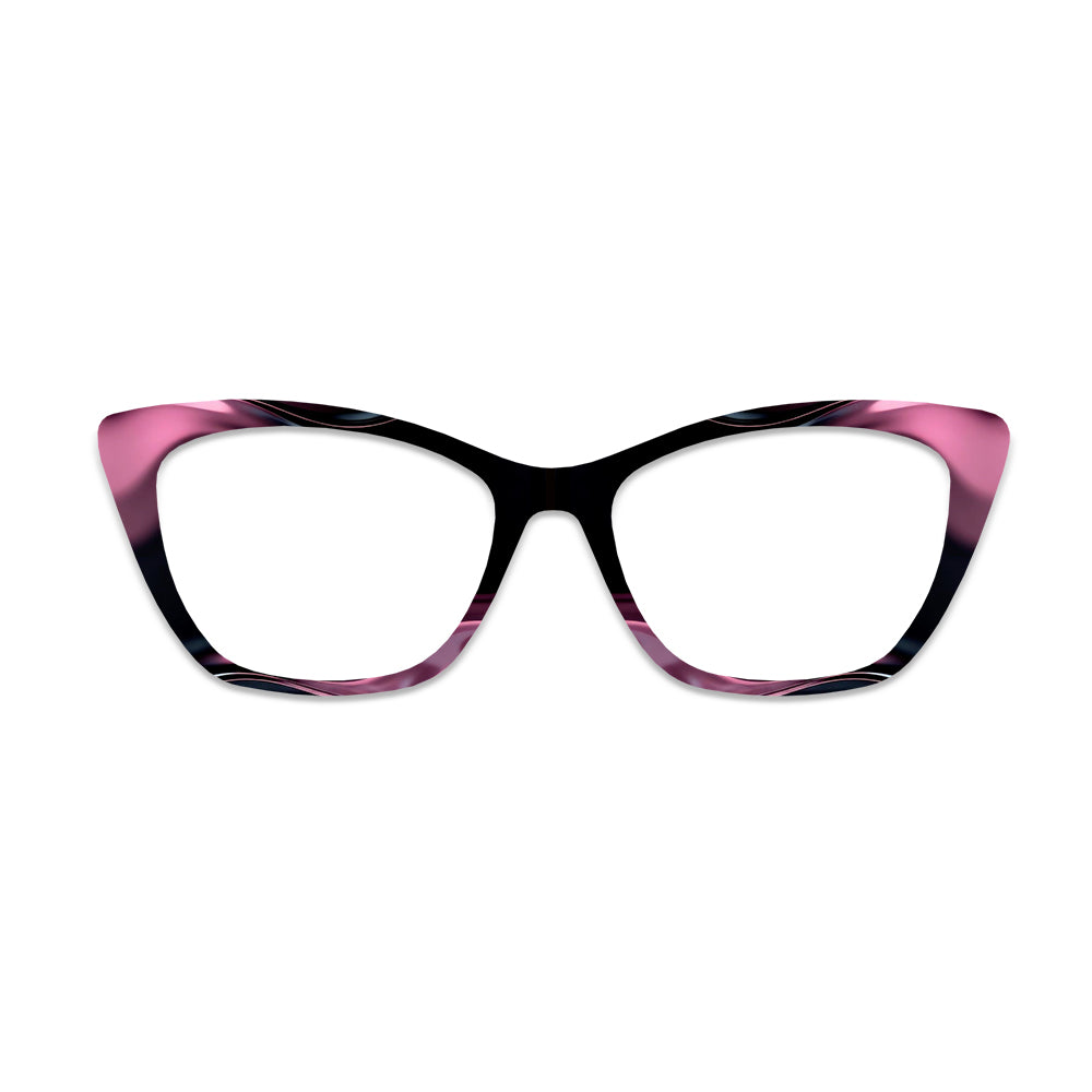 Pink Black Fluid Pattern Glasses Toppers #3000608822