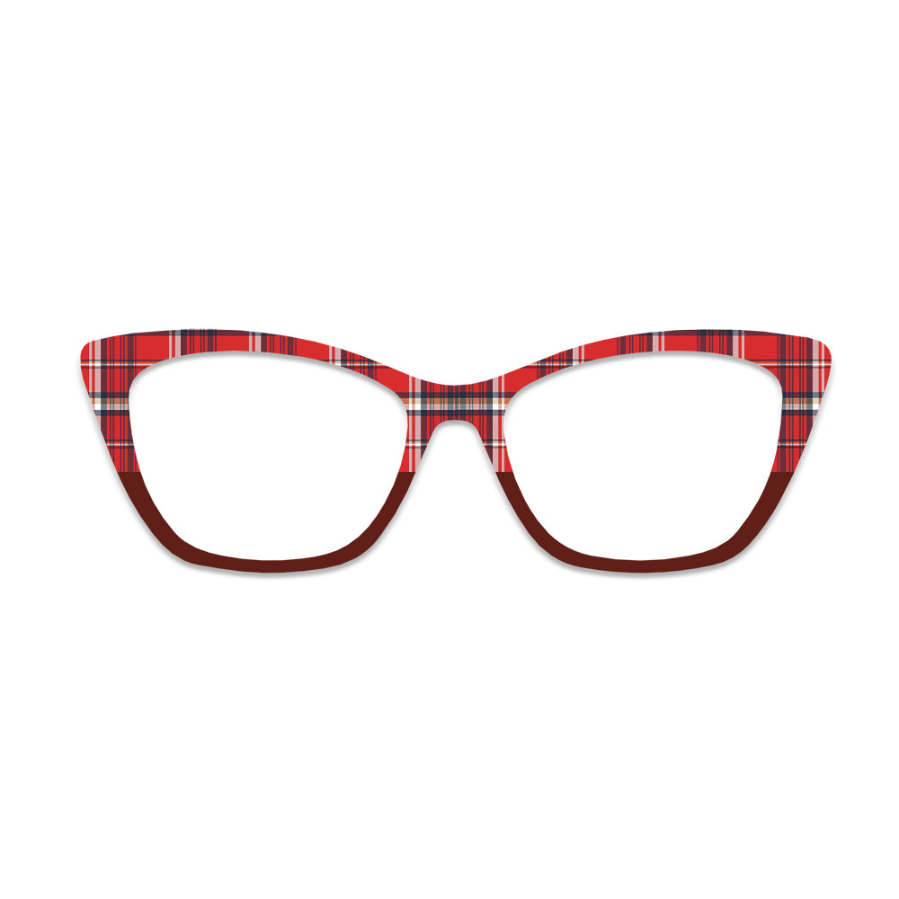 Red Plaid Pattern Glasses Toppers #3484727132