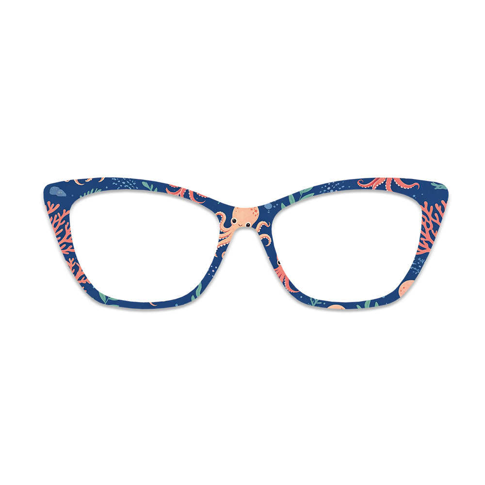 Ocean Octopus Coral Glasses Toppers #3887736149