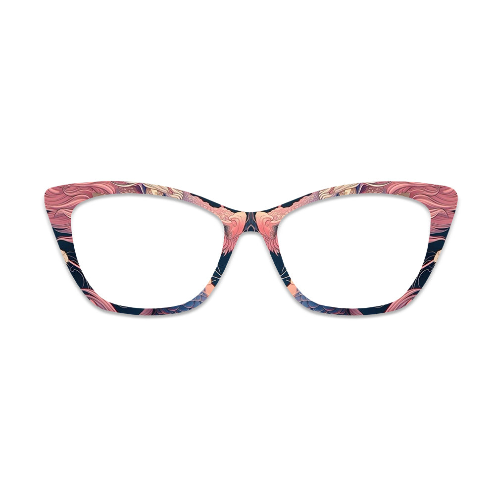 Mermaid Art Print Pattern Glasses Toppers #8744437958