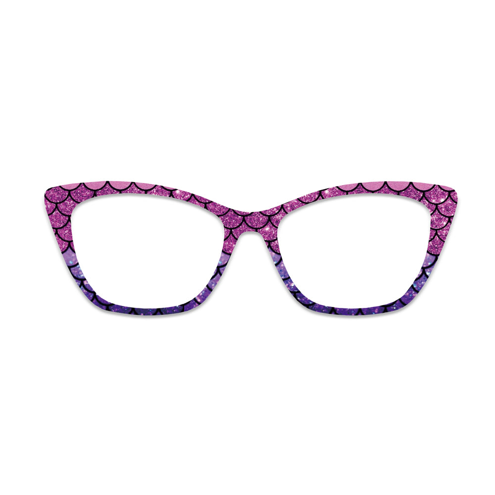 Purple Pink Glitter Mermaid Scale Glasses Toppers #7147843269