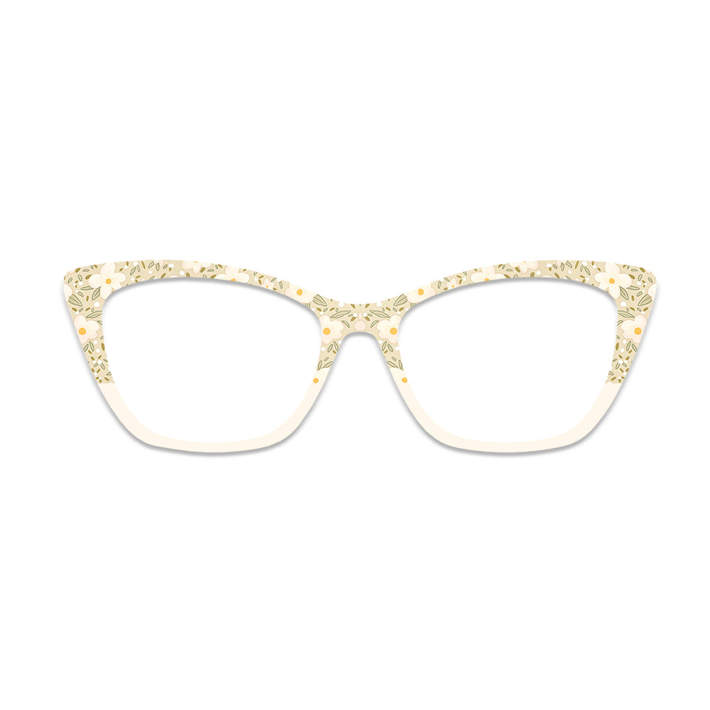 Beige Small Floral Pattern Glasses Toppers #1719786974