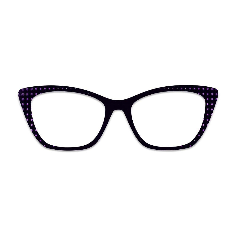 Black Background Purple Polka Dot Pattern Glasses Toppers #2135557832