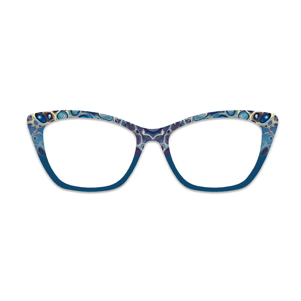 Blue Tone Fluid Bubble Glasses Toppers #1882059132