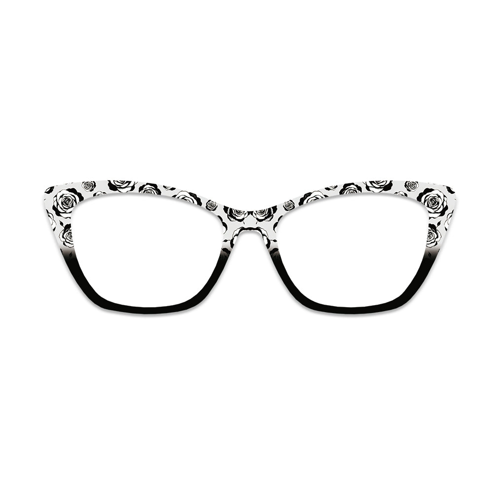 Black White Rose Gradient Glasses Toppers #6484575790