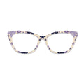 Purple Blue Retro Floral Glasses Toppers #4468982449