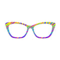 Rainbow Vibrant Diagonal Stripe Glasses Toppers #7968894612