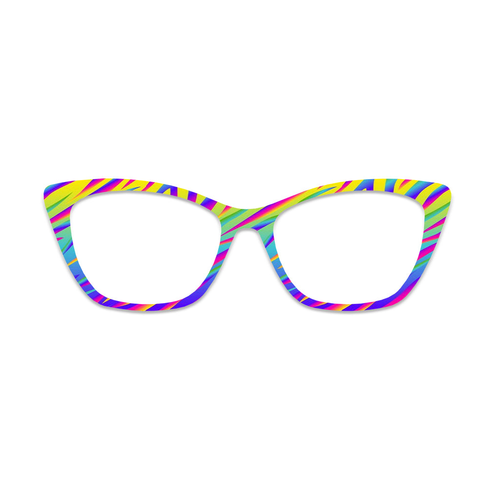 Rainbow Vibrant Diagonal Stripe Glasses Toppers #7968894612