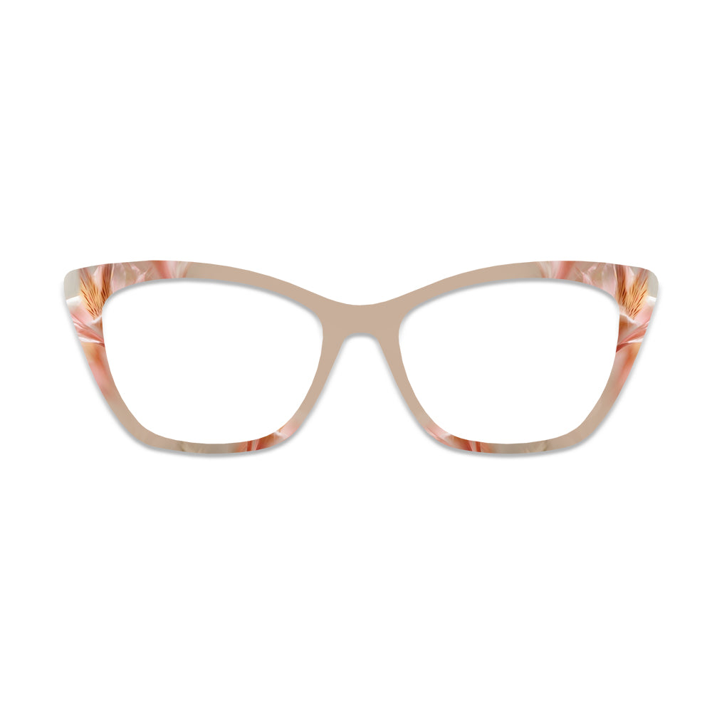 Light Brown Floral Pattern Glasses Toppers #3599883325