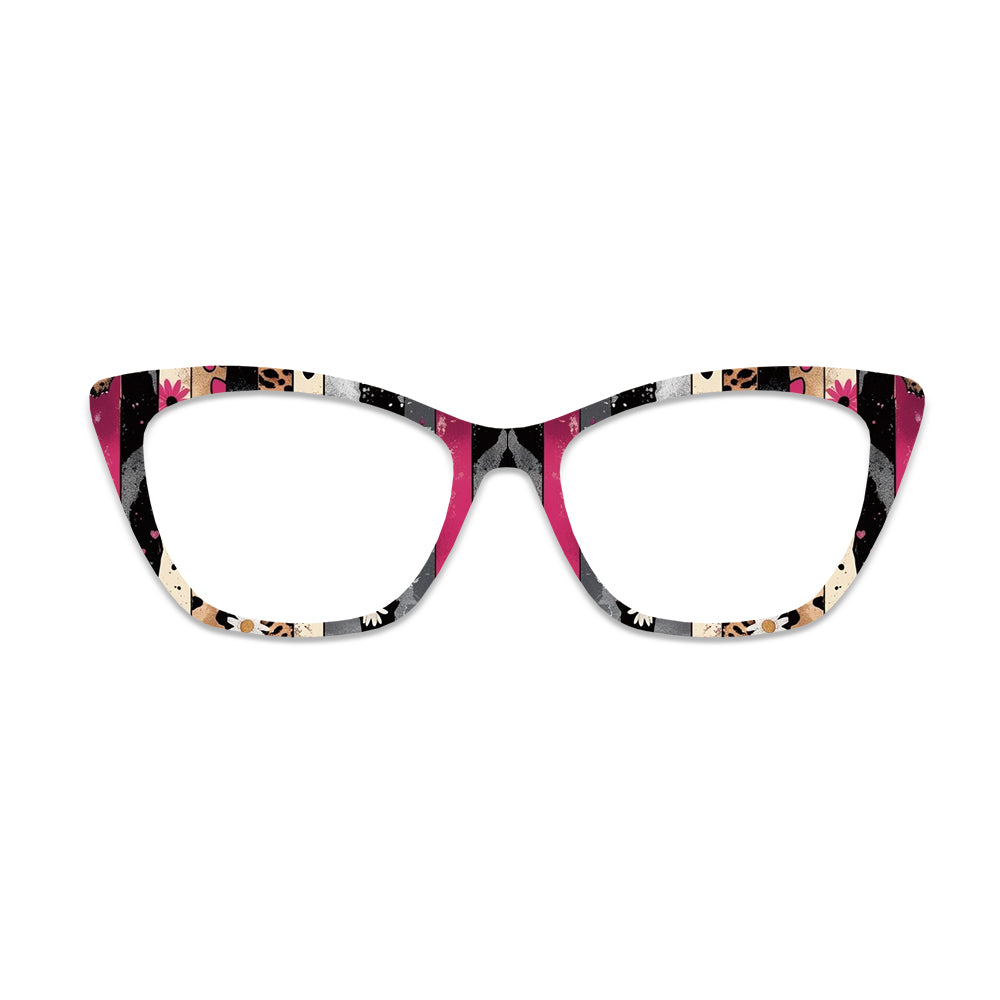 Color Block Leopard Floral Glasses Toppers #3529778560