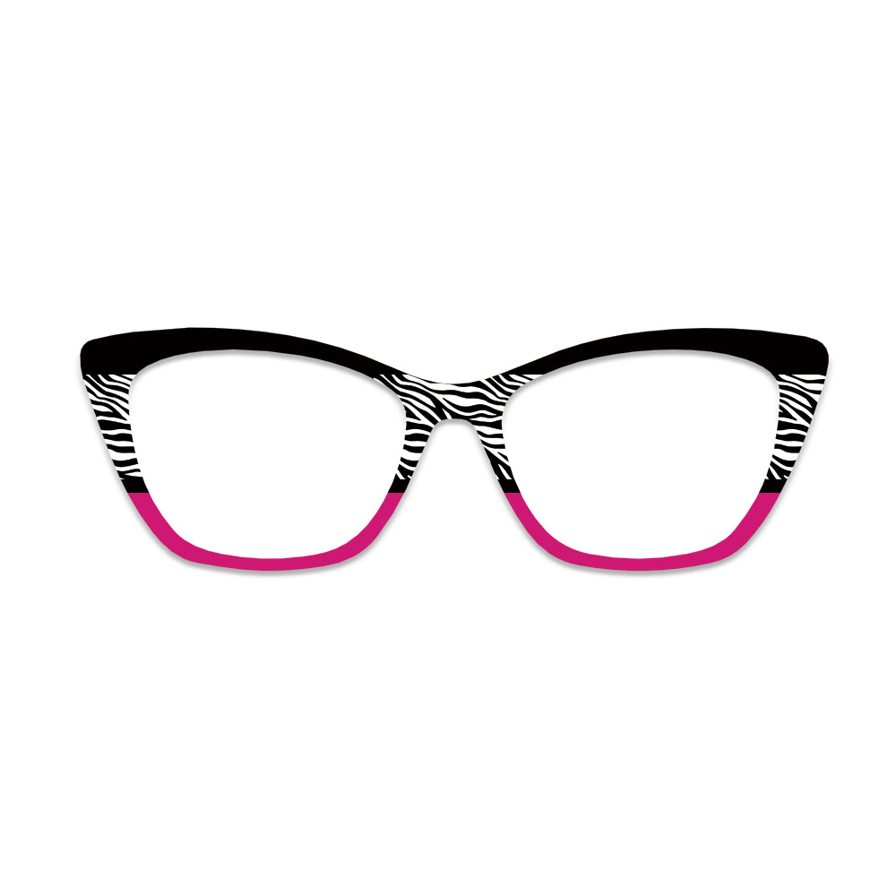 Pink Trim Zebra Print Glasses Toppers #1068653016