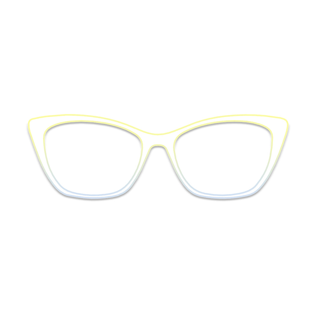 Light Yellow Blue Gradient Line Pattern Glasses Toppers #5213094929