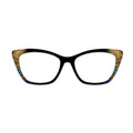 Black Base Peacock Feather Gold Foil Glasses Toppers #8109843333