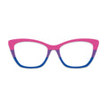Pink Purple Blue Color Block Pattern Glasses Toppers #1153419506